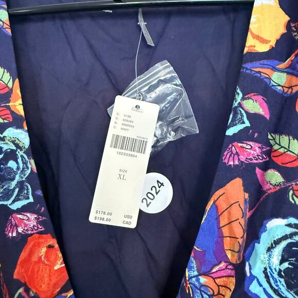 NEW NWT Anthropologie The Katerina Button-Front Dress Navy Floral Maxi Size XL - Picture 9 of 9